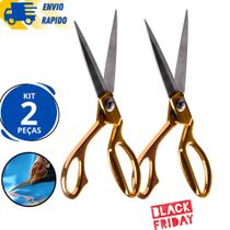 Kit 2 Tesoura De Costura Alfaiate Profissional Para Tecidos Artesanatos Resistente 9,5 Kit 2 Tesoura De Costura Alfaiate Profissional Para Tecidos Artesanatos Resistente 9,5