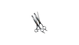 Kit 2 Tesoura Profissional p/ Cabelo Fio Desbaste 6,5" Gold
