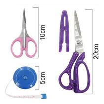Kit 2 Tesouras Com Fita Métrica Lanmax Artesanato Patchwork
