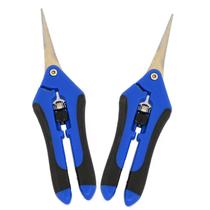 Kit 2 Tesouras Poda Jardinagem Ponta CURVA + RETA em Aço INOX Cor Azul Kit 2 Tesouras Poda Jardinagem Ponta CURVA + RETA em Aço INOX Cor Azul