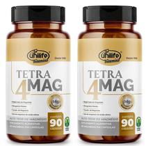 KIT 2 TETRA MAG + 4 Tipos de Magnésio 90 Cáps 710mg UNILIFE