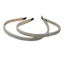 Kit 2 Tiaras Arco Pérola Acessório Para Penteados 14Cm