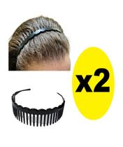 kit 2 Tiaras Arco Plástico Acessório Para Cabelo 14cm Preto