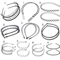 KIT 2 Tiaras de Ferro Arco Diadema Masculina Metal Arquinho Ondinhas