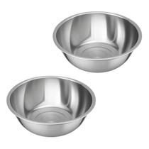 Kit 2 Tigela Bacia Bowl De Inox Grande Redondo 40cm 10 Litros Cozinha Uny Home