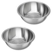 Kit 2 Tigela Bacia Bowl De Inox Médio Redondo 37cm 7 Litros Cozinha Uny Home