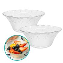 Kit 2 Tigela Bowl De Vidro Redonda Sobremesa Saladeira Travessa Fruta 300ml - CLICK HOUSE