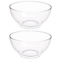 Kit 2 Tigelas 3,1L Transparente Redondas 23x10cm Salada Sobr