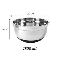 Kit 2 Tigelas Bowl Aço Inox Fundo Antiderrapante Massas Doces Bolos Alimentos Culinária Cozinha Kit 2 Tigelas Bowl Aço Inox Fundo Antiderrapante Massas Doces Bolos Alimentos Culinária Cozinha