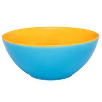Kit 2 Tigelas Bowl Bicolor Azul e Amarelo Oxford Cerâmica 600Ml