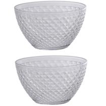 Kit 2 Tigelas Bowl Plástico Transparente Luxxor 800 ML