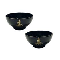 Kit 2 Tigelas Cumbuca Bowl Para Poke Sopa Lamen Missoshiro Preto