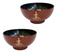 Kit 2 Tigelas Cumbuca Bowl Para Poke Sopa Lamen Missoshiro Vermelho - Nihon Shikko