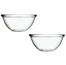 Kit 2 Tigelas Cumbuca Bowl Redonda Vidro 4L S/ Tampa Nadir