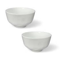 Kit 2 Tigelas de Sopa 380ml Em Plástico Branco Para Caldos