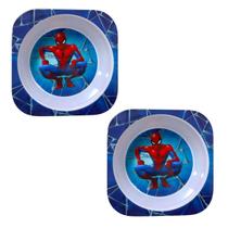 Kit 2 Tigelas Fundas Melamina Homem Aranha Disney Marvel
