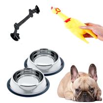 Kit 2 Tigelas Gato Dog + Corda Trançada e Mordedor Sonoro Kit 2 Tigelas Gato Dog + Corda Trançada e Mordedor Sonoro