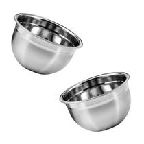 Kit 2 Tigelas Mixing Bowl De Inox Redondo 18cm Para Preparo Cozinha Salada Confeitaria P - Ke Home