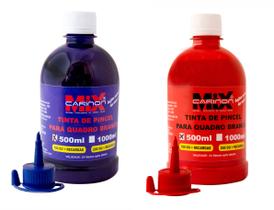 Kit 2 tinta 500ml p pincel de quadro branco azul e vermelho Kit 2 tinta 500ml p pincel de quadro branco azul e vermelho