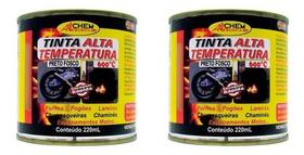 Kit 2 Tinta Alta Temp Preto 600 P/ Chaminés Fornos 220ml