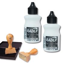 Kit 2 Tinta Carimbo Alto Rendimento Escritório Escolar Preta Secagem Rapida