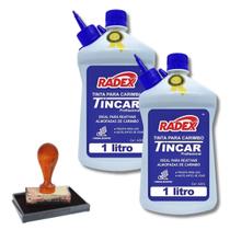 Kit 2 Tinta De Almofada De Carimbo Recarregável 1 Litro Cada Cor Azul