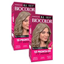 Kit 2 Tinta de Cabelo Biocolor Mini Kit Louro Acinzentado Radiante 8.1 Kit 2 Tinta de Cabelo Biocolor Mini Kit Louro Acinzentado Radiante 8.1