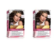 Kit 2 Tinta L'Oréal Paris Tintura Cor 3.0 Castanho Escuro