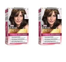 Kit 2 Tinta L'Oréal Paris Tintura Cor 4.0 Castanho Natural