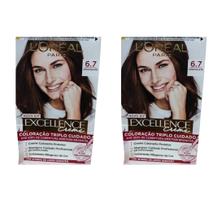 Kit 2 Tinta L'Oréal Paris Tintura Loreal Cor 6.7 Chocolate Kit 2 Tinta L'Oréal Paris Tintura Loreal Cor 6.7 Chocolate
