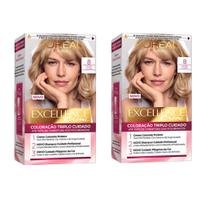Kit 2 Tinta L'Oréal Paris Tintura Loreal Cor 8 Loiro Claro