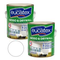 Kit 2 Tinta Para Gesso Drywall com Fundo 3,6L Branca Eucatex