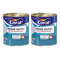 Kit 2 Tinta Rende Muito 900ml Coral Acrilico Fosco Concentrado Baixo Odor Parede Teto Gesso Concreto Kit 2 Tinta Rende Muito 900ml Coral Acrilico Fosco Concentrado Baixo Odor Parede Teto Gesso Concreto