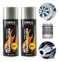 Kit 2 Tinta Spray Alta Temperatura Preto 400ml Cibra Kit 2 Tinta Spray Alta Temperatura Preto 400ml Cibra