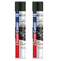 Kit 2 Tinta Spray Alta Temperatura Preto Fosco Chemic 250ML