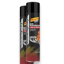 Kit 2 Tinta Spray Alta Temperatura Preto Fosco Mundial Prime