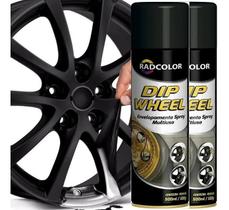 Kit 2 Tinta Spray Envelopamento Preto Fosco Roda 500ml