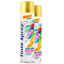 Kit 2 Tinta Spray Metálica Dourado Mundial Prime Kit 2 Tinta Spray Metálica Dourado Mundial Prime