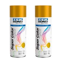 Kit 2 Tinta Spray Ouro Metálico Tekbond 350ml/250g
