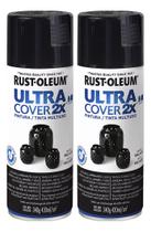 Kit 2 Tinta Spray Ultra Cover 2x Multiuso Preto Rust Oleum
