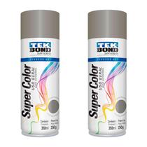 Kit 2 Tinta Spray Uso Geral 350ml Platina Tekbond