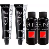 Kit 2 tintas keune color 1 60ml + 2 ox cream dev 20 vol 6% 60ml