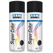 Kit 2 tintas spray preto fosco de uso geral 350 ml - TekBond - TekBond