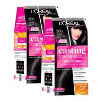 Kit 2 Tintura Casting Creme Gloss L'oréal Paris 200 Preto Kit 2 Tintura Casting Creme Gloss L'oréal Paris 200 Preto