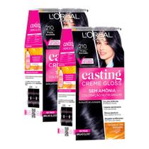 Kit 2 Tintura Casting Creme Gloss L'oréal Paris 210 Preto Azulado
