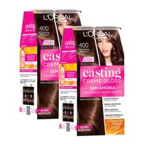 Kit 2 Tintura Casting Creme Gloss L'oréal Paris 400 Castanho Natural