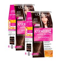 Kit 2 Tintura Casting Creme Gloss L'oréal Paris 400 Castanho Natural Kit 2 Tintura Casting Creme Gloss L'oréal Paris 400 Castanho Natural