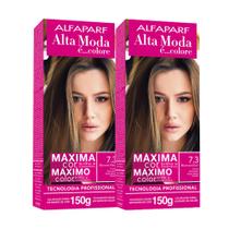 Kit 2 Tintura Creme Altamoda Alfaparf Marron Glacé 7.3 Kit Kit 2 Tintura Creme Altamoda Alfaparf Marron Glacé 7.3 Kit