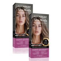 Kit 2 Tintura Creme Altamoda Alfaparf Mel Prateado 7.1 Kit