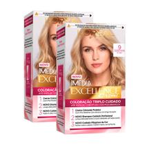 Kit 2 Tintura Creme Imédia Excellence L'oréal Louro Muito Claro 9 Kit
